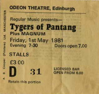 Tygers of Pantang - May '81