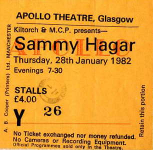 Sammy Hagar - Jan '82