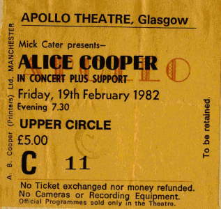 Alice Cooper - Feb '82