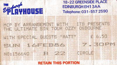 Ozzy Osbourne - Feb '86