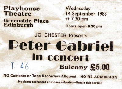 Peter Gabriel - Sep '83